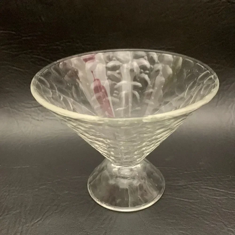 Textured Glass Serving Ice Cream Sundae Parfait Fruit 12 Ounce Dish Bowl Set 3